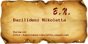 Bazilidesz Nikoletta névjegykártya