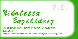 nikoletta bazilidesz business card